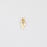 Long Heart Charm 18K Gold 18k Gold PVD Ion Plated Charms Tarnish Resistant