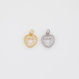 Fancy Heart Charm 18k Gold pvd Ion Plated Charms Tarnish Resistant