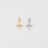 North Star Cross Charm 18k Gold PVD Ion Plated Charms Tarnish Resistant