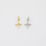 North Star Cross Charm 18k Gold PVD Ion Plated Charms Tarnish Resistant
