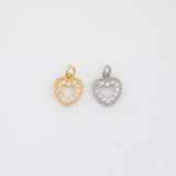 Heart Halo Charm 18k Gold PVD Ion Plated Charms Tarnish Resistant