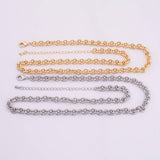 May include: Two necklaces with a chain link design. One necklace is gold-colored, and the other is silver-colored. Both necklaces have a lobster clasp closure and an extender chain for adjustable length. The necklaces are displayed on a white background.