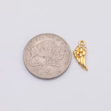 18K Gold PVD Wings Charm Angel Wings Charms 6x14mm 6000 - Tarnish Resistant
