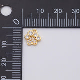18K Gold PVD small paw print dog paw charm 9mm - Tarnish Resistant