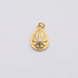 18K Gold PVD Teardrop Star Sun Charm - Tarnish Resistant