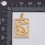 18K Gold PVD Snake Charm Rectangle - Tarnish Resistant