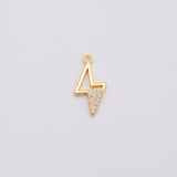 18K Gold PVD Lightning Charm - Tarnish Resistant