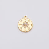 18K Gold PVD Star Compass Charm - Tarnish Resistant