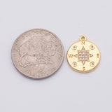18K Gold PVD Star Compass Charm - Tarnish Resistant