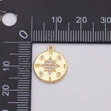 18K Gold PVD Star Compass Charm - Tarnish Resistant