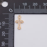 18K Gold PVD Cross Charm - Tarnish Resistant