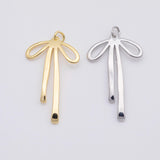 18K Gold PVD 30mm Ribbon Bow Charm | AG494 - Tarnish Resistant