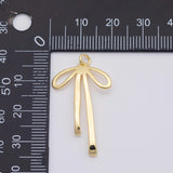 18K Gold PVD 30mm Ribbon Bow Charm | AG494 - Tarnish Resistant