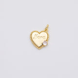 18K Gold PVD Heart Mama Charm 14mm s Gold Charms - Tarnish Resistant