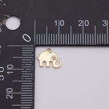 18K Gold PVD 2pcs elephant charms 10x18mm - Tarnish Resistant