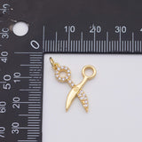 18K Gold PVD Scissors charm hairdresser charm - Tarnish Resistant