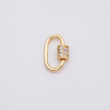 18K Gold PVD Carabiner Screw Clasp 10x20mm - Tarnish Resistant