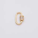 18K Gold PVD Carabiner Screw Clasp 10x20mm - Tarnish Resistant