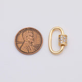 18K Gold PVD Carabiner Screw Clasp 10x20mm - Tarnish Resistant