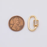 18K Gold PVD Carabiner Screw Clasp 10x20mm - Tarnish Resistant