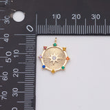 18K Gold pvd Multicolor Star compass charm - Tarnish Resistant