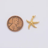18K Gold PVD Starfish star fish ocean beach charm - Tarnish Resistant