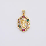 18K Gold PVD Jesus Mary Christian charm - Tarnish Resistant
