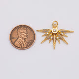 18K Gold PVD Sunburst sun rays charm - Tarnish Resistant