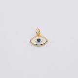 18K Gold PVD Evil eye charm white enamel - Tarnish Resistant