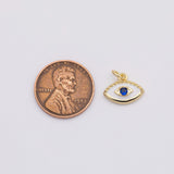 18K Gold PVD Evil eye charm white enamel - Tarnish Resistant