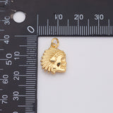 18K Gold PVD Skeleton indian head charm - Tarnish Resistant