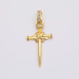 18K Gold pvd Cross charm Jesus nail charm - Tarnish Resistant