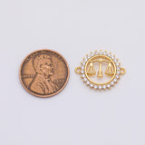 18K Gold PVD Scale of Justice Charm Connector maki - Tarnish Resistant