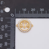 18K Gold pvd Scale of Justice Charm Connector maki - Tarnish Resistant