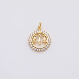 18K Gold pvd Scale of Justice Charm Connector maki - Tarnish Resistant
