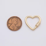 18K Gold PVD Carabiner screw clasp charm - Tarnish Resistant