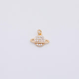 18K Gold PVD Saturn Planet Space Charm - Tarnish Resistant