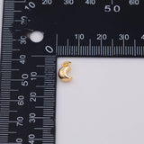 18K Gold PVD small moon charm 6x9mm puffy moon active - Tarnish Resistant