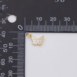 18K Gold PVD Butterfly Charm White Enamel 6x9mm - Tarnish Resistant