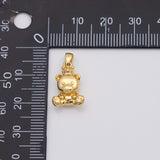 18K Gold PVD teddy bear 11x15mm small heart - Tarnish Resistant