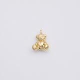 18K Gold PVD teddy bear 11x15mm big heart - Tarnish Resistant