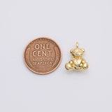 18K Gold PVD teddy bear 11x15mm big heart - Tarnish Resistant