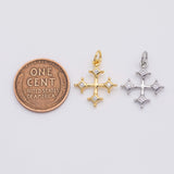 18K Gold PVD Cross Charm 15mm 22k charms pendant charms - Tarnish Resistant