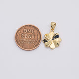 18K Gold PVD Four Leaf Clover- 12mm 22k charms pendant charms - Tarnish Resistant