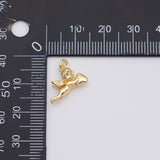 18K Gold PVD Cupid Cherub Heart Charm 10x15mm - Tarnish Resistant