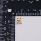 18K Gold PVD Octopus Squid Charm 9x12mm Ocean Beach Jellyfish Jelly Fish Round - Tarnish Resistant