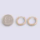 18K Gold PVD hoop earrings huggies 15mm - 4pcs - Tarnish Resistant