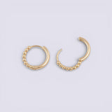 18K Gold PVD hoop earrings huggies 15mm - 4pcs - Tarnish Resistant