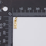 18K Gold PVD Gigi Charm 3.5x10mm 22k charms pendant charms - Tarnish Resistant