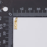 18K Gold PVD Gigi Charm 3.5x10mm 22k charms pendant charms - Tarnish Resistant